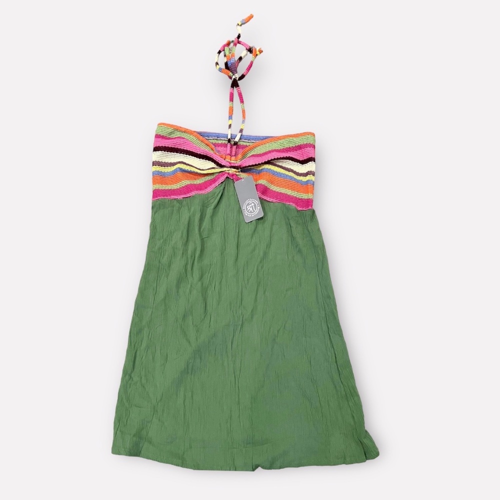 NWT Sacred Threads The Art of Clothing Striped Halter Dress